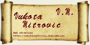 Vukota Mitrović vizit kartica